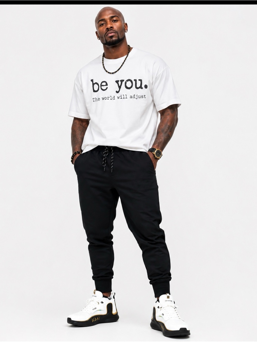 Be You White Graphic Tee - 'be you.' Slogan